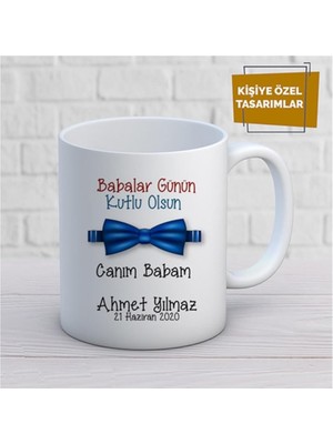 Kişiye Özel Isim Yazılabilir Babalar Günün Kutlu Olsun Kupa Bardak