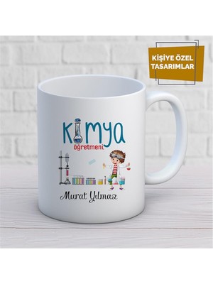 Kişiye Özel Isim Yazılabilir Kimya Öğretmeni Kupa Bardak