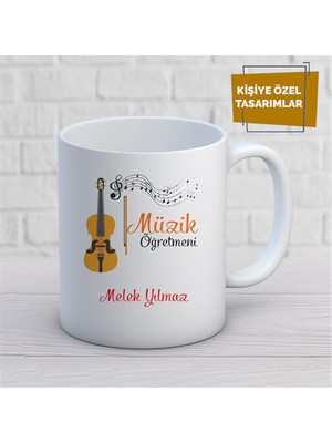 Kişiye Özel Isim Yazılabilir Müzik Öğretmeni Kupa Bardak