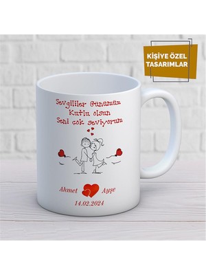 Kişiye Özel Isim Yazılabilir Sevgi Temalı Kupa Bardak