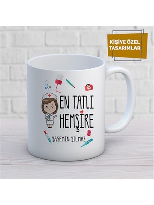 Kişiye Özel Isim Yazılabilir En Tatlı Hemşire Kupa Bardak