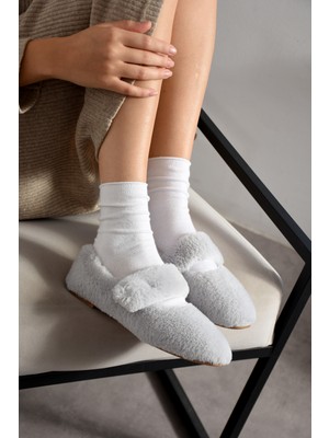 Ultra Yumuşak Peluş Kadın Ev Babeti Ses Yapmaz Hafif Taban Panduf