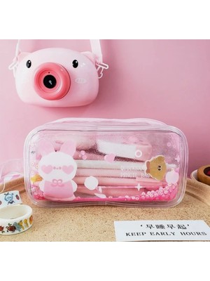 Şeffaf Içi Sulu Simli Kalemlik Cüzdan Okul Öncesi Sevimli Hediyelik