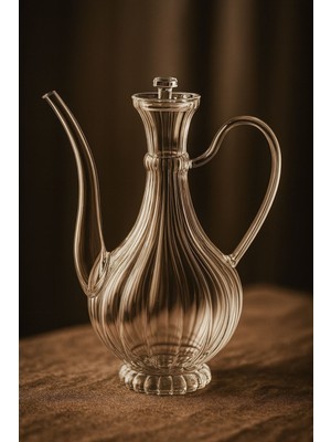 Borosilikat Cam Glorry Yağlık Veya Sirkelik 700 ml 1 Adet Çizgili Tasarım