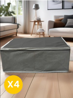 Gri Mini Boy 4 Adet Baza Altı Yastık Kazak Hurcu 45X40X30