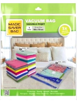 50X70 Büyük Vakumlu Poşet Çok Renkli, Güçlü ve Dayanıklı Kapağıyla Havalı Paketleme