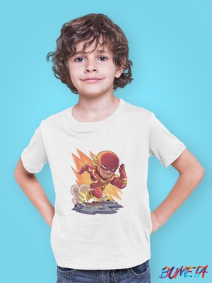 Bumeta The Flash Chibi Çizgi Film Dizi Çocuk Tişört T-Shirt