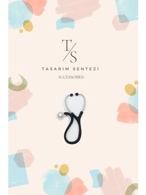 Rozet Silikon Broş Steteskop Sağlık Hemşire Doktor Yaka Çanta Kıyafet Şapka Aksesuar