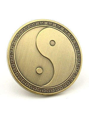 Ying Yang Ejderha ve Anka Kuşu Denge Şans Metal Hatıra Parası CP052