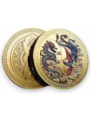 Ejderha ve Anka Kuşu Denge ve Mutluluk Sembolü Metal Para CP072