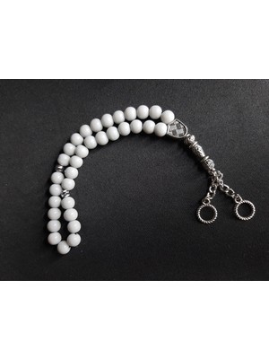 Mryart Gri Renk Cam Boncuk 33LÜK Tesbih