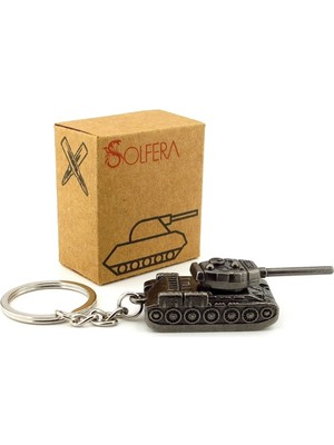 Savaş Tankı Zırhlı Araç Figür Ağır Antik Sarı Renkli Metal Anahtarlık KC295