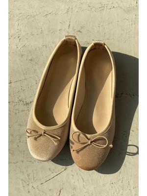 Lante Kadife Mary Jane Babet Bej