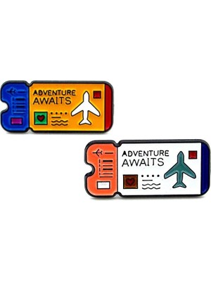 Iki Adet Boarding Pass Uçak Bileti Gezgin Seyahat Metal Rozet Yaka Süsü RZ369