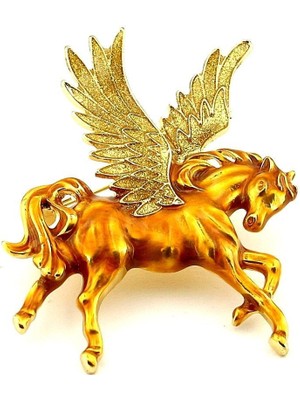 Pegasus Kanatlı At Özgür Ruh Simgesi Metal Yaka Süsü Broş RZ383