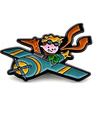 Le Petit Prince Küçük Prens Uçak Mini Metal Rozet Yaka Çanta Süsü RZ367