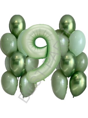 Su Yeşili Rakam ve Balon Seti Yaş 9
