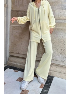 Kadın Modal Penye Oversize Kapüşonlu Tesettür Tunik Takım 1108