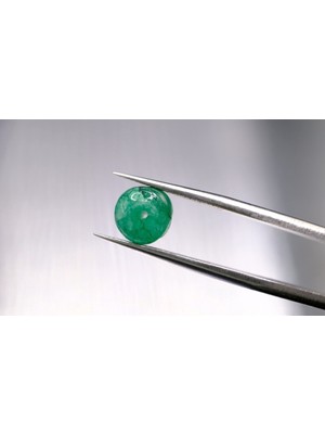 2.68CT 7.6x5.9mm Round Natural Emerald Drilled Beads