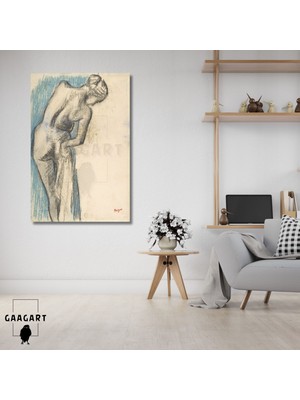 Tekli Dikey Kanvas Edgar Degas Bather Drying Herself