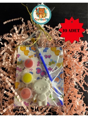 Hediyelik Hello Kitty Taş Boyama Seti (10 Adet)/Kendin Yap, Doğum Günü, Karne,etkinlik,Tatil hediyesi