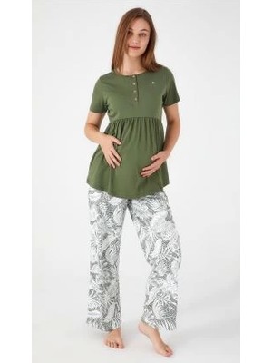  8516 Bayan Kısa Kol Lohusa Pijama Takımı