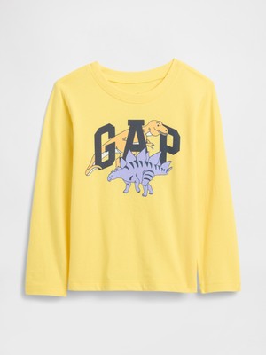 Gap Erkek Bebek Sarı Grafik Baskılı T-Shirt