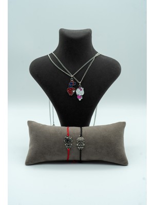 Spiderman ve Hello City Sevgili ve Arkadaş Kolyesi ve Bileklik Seti Özel Hediye Yıldönümü Doğum Gün