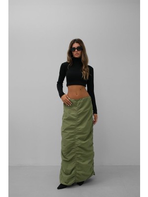 Büzgü Detay Maxi Etek