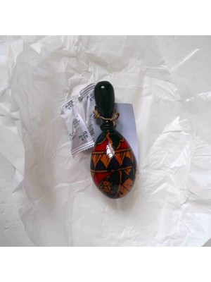 Ahşap Maracas 1 Trıbal Motifler 12 cm Uzak Doğu Müzik Aleti. Mahonı Wood