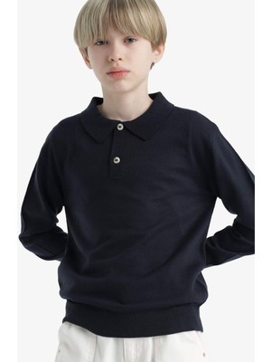 DeFacto Okul Polo Yaka Triko Kazak Erkek Çocuk F3739A825AU