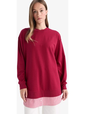DeFacto Regular Fit Bisiklet Yaka Sweatshirt Tunik A9529AX25AU