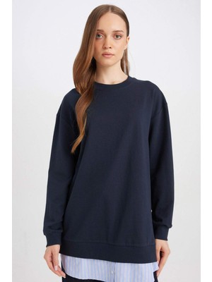 DeFacto Regular Fit Bisiklet Yaka Sweatshirt Tunik A9529AX25AU
