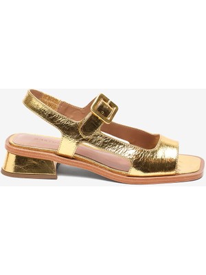 Kadın Altın Hakiki Deri Sandalet 5Y2WS59230