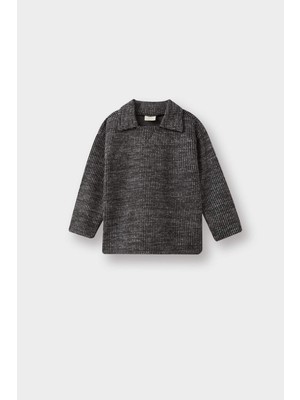 DeFacto Erkek Bebek Gömlek Yaka Triko Görünümlü Sweatshirt G1955A525AU