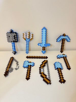 Minecraft 10LU Full Set( Kılıç,yay,mızrak,balta,olta,kürek,topuz,kazma,çubuk 13-16CM