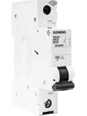 Siemens 5SL6125-6YA 1 Fazlı 25 Amper B Tipi 6ka Otomatik Sigorta 12 Adet
