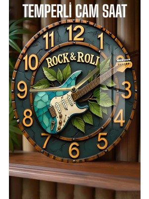 Rock & Roll Temperli Cam Duvar Saati – 33 cm CSDW453