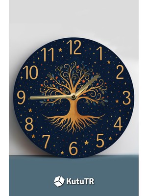 Mdf Dekoratif Duvar Saati – Sevimli Kediler Tasarımı – 33X33 cm SDW444