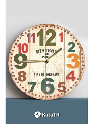 Retro Tarz Mdf Duvar Saati – 33X33 cm SDW448