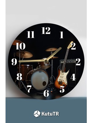 Mdf Duvar Saati – Müzik Tutkunlarına Özel Dekoratif Saat – 33X33 cm SDW423