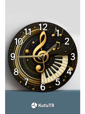 Mdf Duvar Saati, Zarif Hayat Ağacı Tasarımı – 33X33 cm SDW445