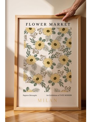 Satürn Design Flower Market Milan Çerçeveli Tablo - Eklektik Tarz Duvar Dekoru