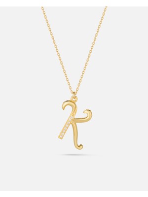 Meks Jewels 14 Ayar Kişiye Özel Zirkon Taşlı Harf Kolye