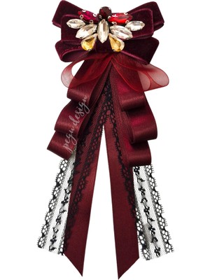 Pegu Shine Seri Bordo Kurdele Broş,okul Iş , Gömlek Ceket Yaka Çiçek