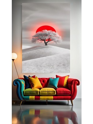 Özkacar Group Uzak Doğu Ağaç Çizim Ev Duvar Salon Güzellik Salonu  Ofis Dükkan Dekarastabloyon Kanvas