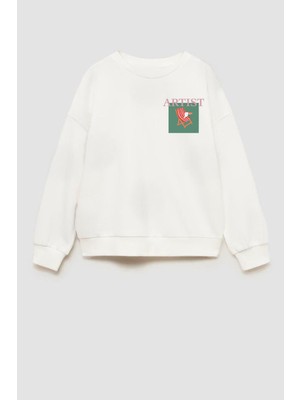Unisex Çocuk Baskılı 3 Iplik Kumaş Pamuklu Sweatshirt