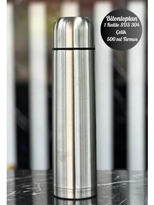 Kişiye Özel 500 ml Çift Katmanlı Sus 304 Çelik Inox Termos 12 Saat Sıcak Soğuk Tutma