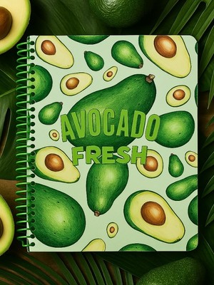 Avokado Fresh Temalı Spiral Çizgili Defter – 80 Yaprak / 160 Sayfa – 18X24 cm