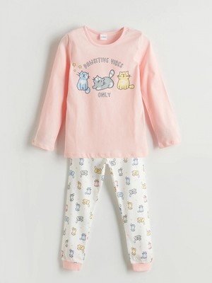 Lcw Kids Pembe Bisiklet Yaka Kız Çocuk Pijama Takımı